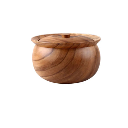 Natural Acacia Wood Bowl And Plate Dinnerware Set