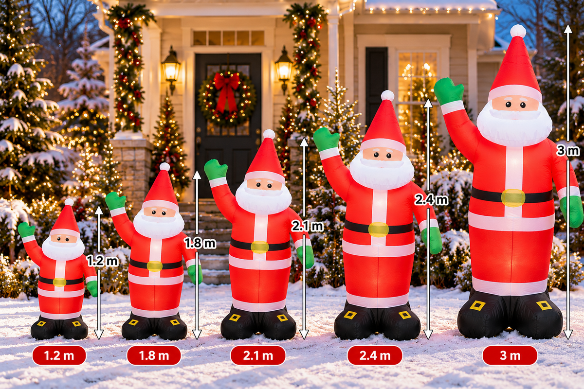 Inflatable Santa Claus Christmas Decoration – Multiple Sizes