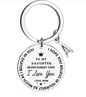 Personalized Stainless Steel Family Keychain – Inspirational Message with Initial Letter Charm