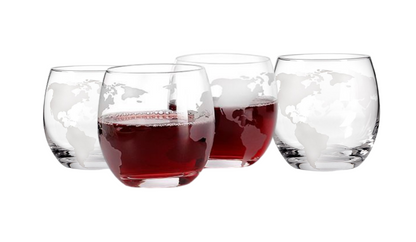 World Globe Glass Decanter Set with Wooden Stand – 850ml Whiskey, Bourbon & Wine Decanter