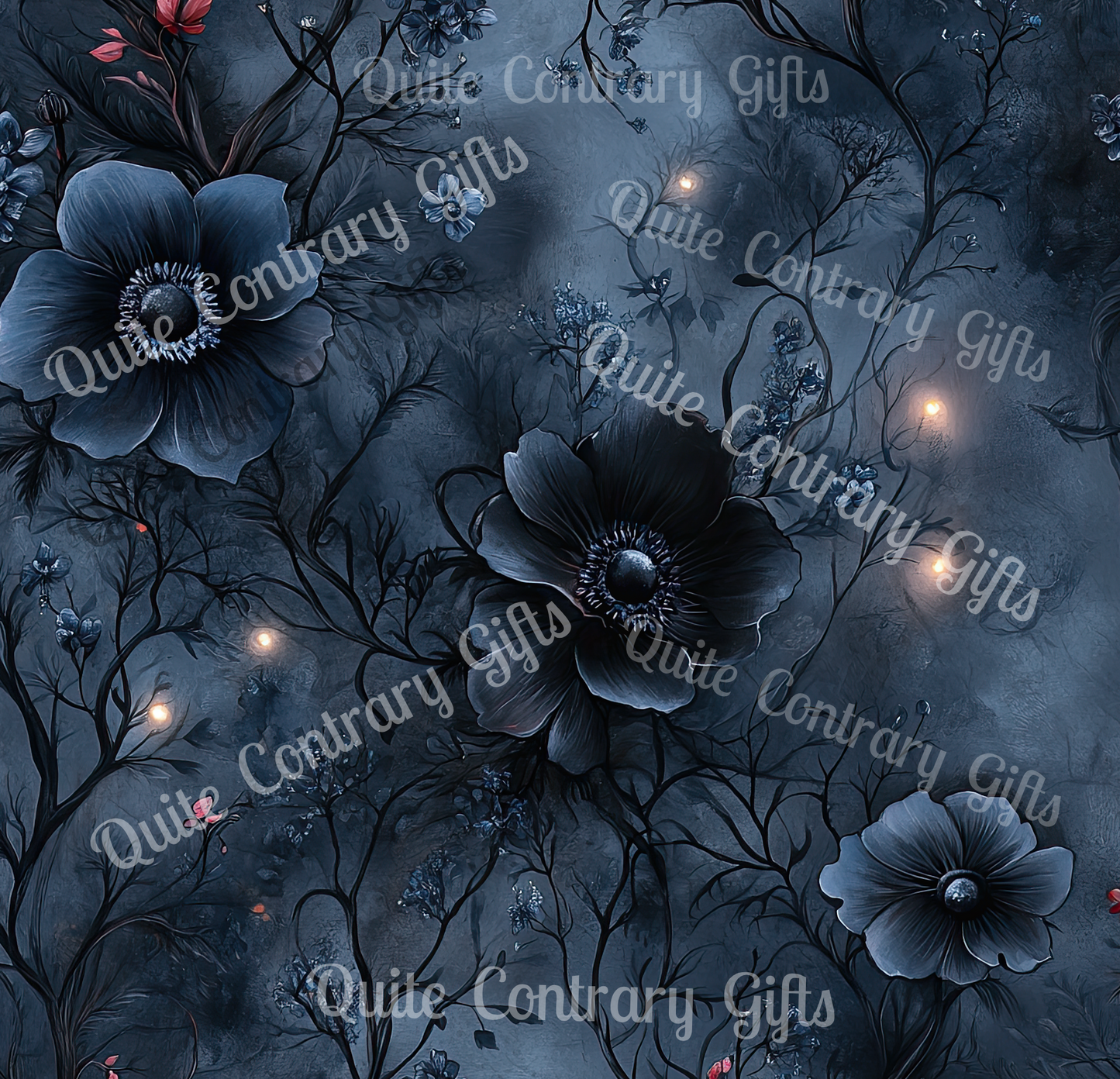 Black Roses & Vines Basic Bedding Set
