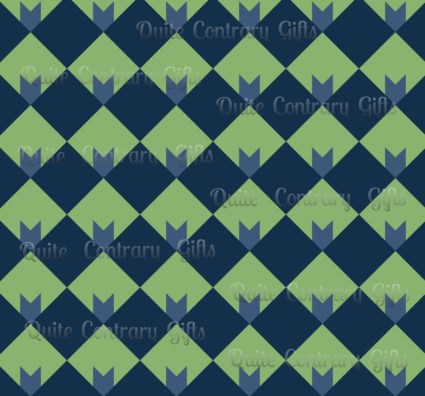 Diamond Bloom-Sage & Navy Basic Bedding Set