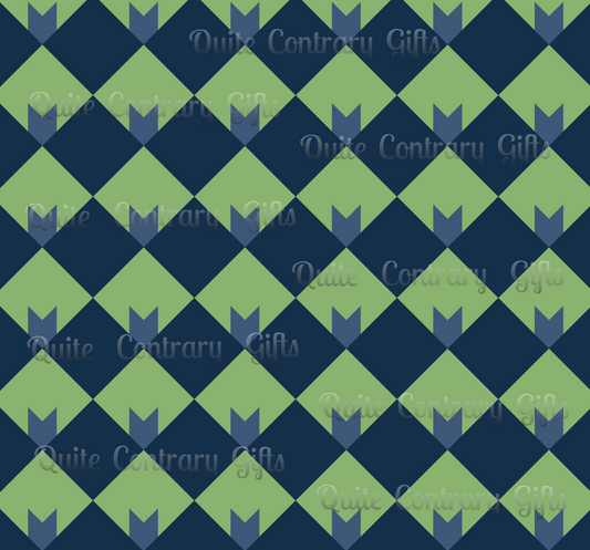 Diamond Bloom-Sage & Navy Duvet Bedding Set