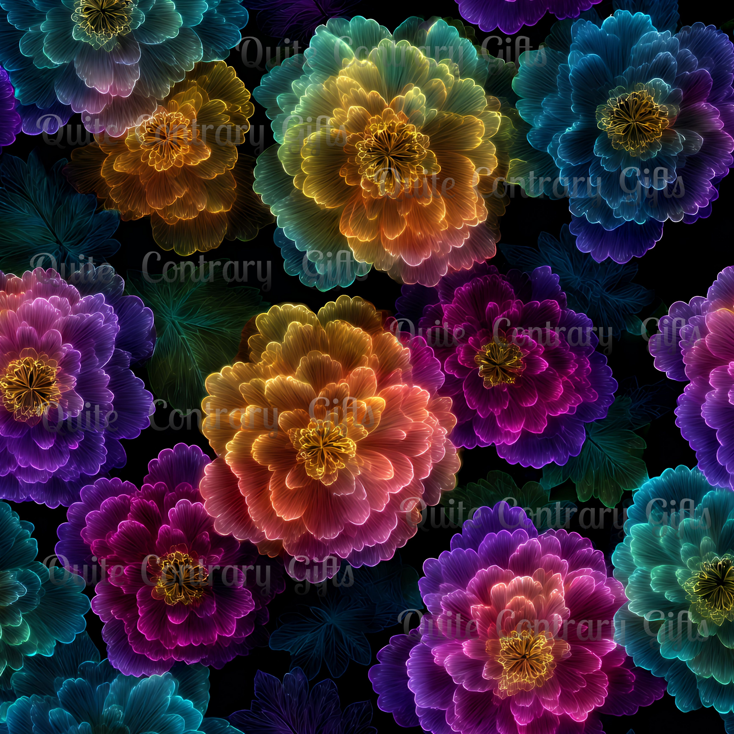 Neon Whisper Blooms Basic Bedding Set