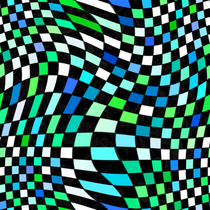 Warped Green Checkered Basic Bedding Set