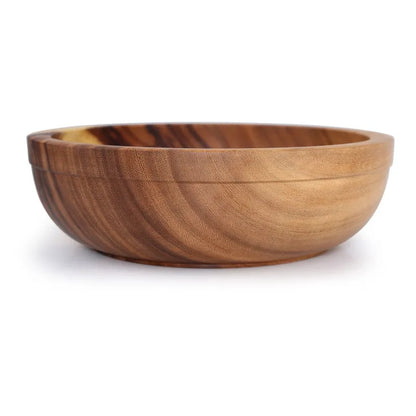 Natural Acacia Wood Bowl And Plate Dinnerware Set