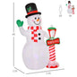 Inflatable Snowman with North Pole – LED Color-Changing Lights