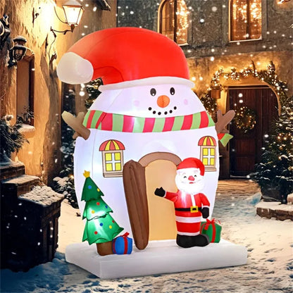Santa’s Snowman Home LED Inflatable