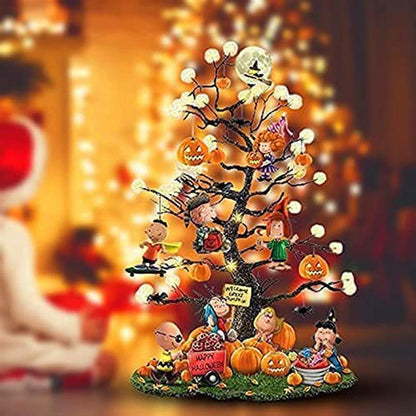 Charlie Brown Glowing Halloween Pumpkin Ornament Tree