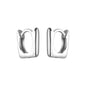 Sterling Silver Geometric  Square Earclip Earring