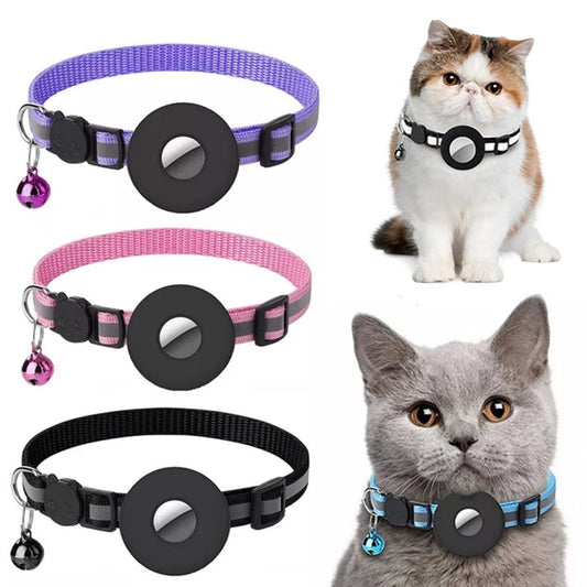 Reflective Air Tag Case Collar Waterproof Nylon Collar for Cats & Small Dogs