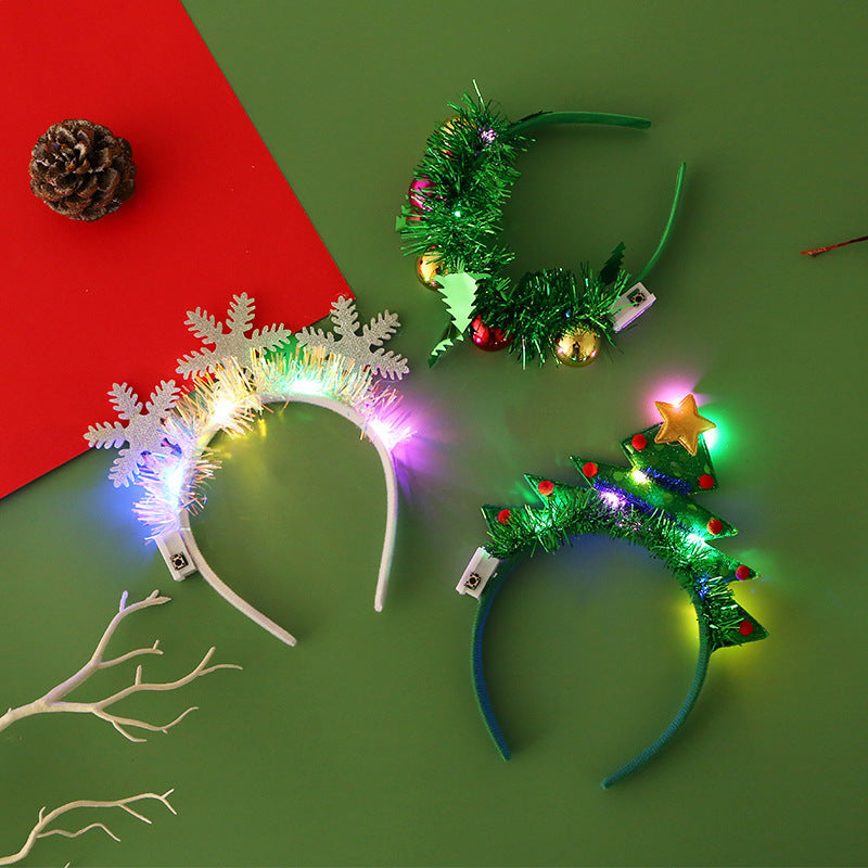 Christmas Tinsel Light-Up Headbands Variety