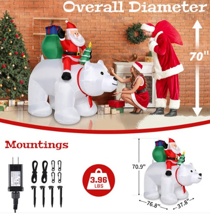 Polar Bear Christmas Journey Inflatable