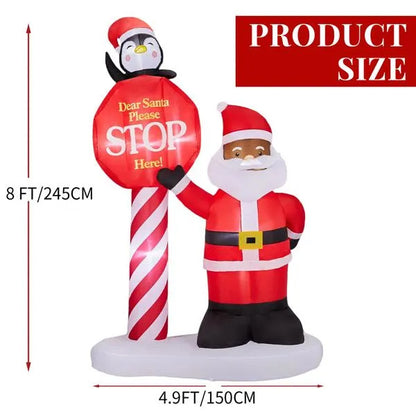 Dear Santa Stop Here 8.2 ft Yard Inflatable