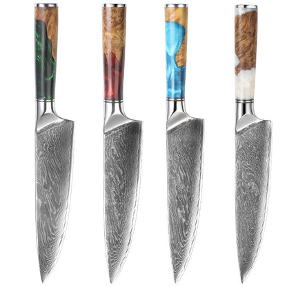 Damascus Steel 8 Inch Chef's Knife Wood/Resin Handles