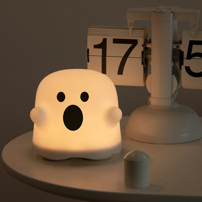 Cute Boo Ghost Silicone Bedside Night Light LED Touch Lamp