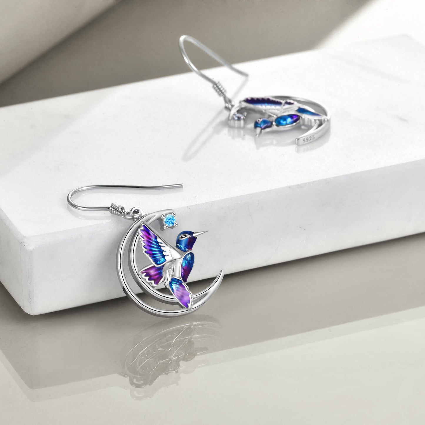 Sterling Silver Hummingbird Stud/Drop Earrings