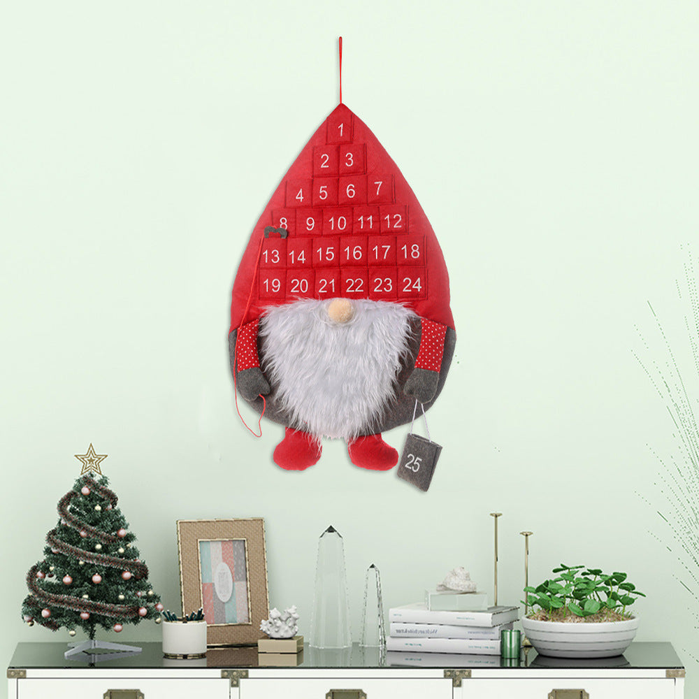 Christmas Advent Gnome Pocket Hanging Calendar
