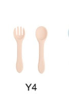 Soft Silicone Food Grade Kids Spoon & Fork Set