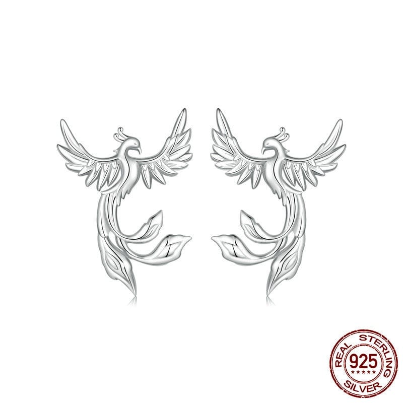Phoenix Silver Stud Earrings
