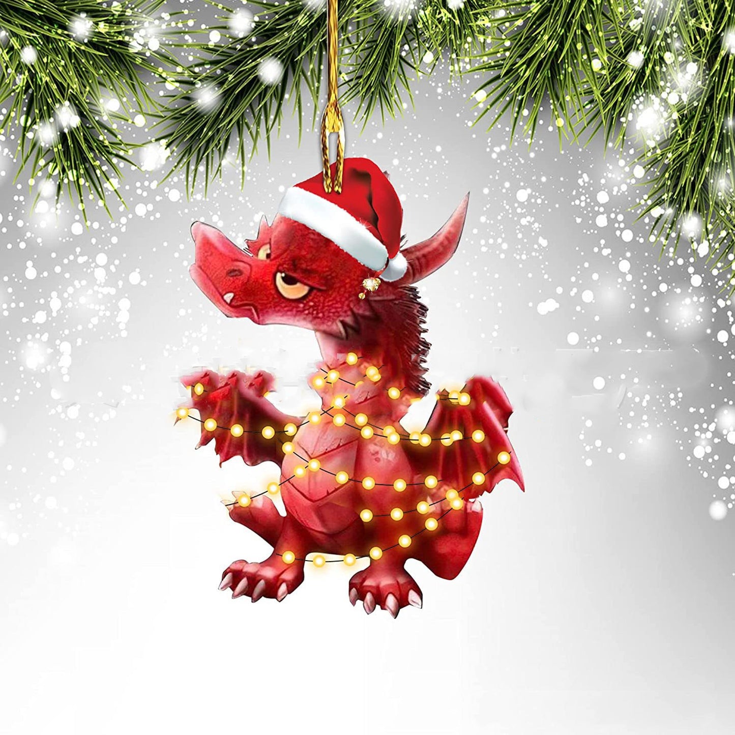 Christmas Dinosaur and Dragon Acrylic Ornaments