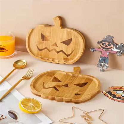 Pumpkin/Ghost Wooden Serving Plate