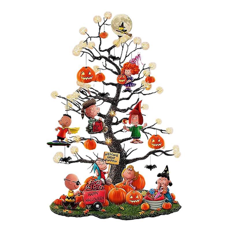 Charlie Brown Glowing Halloween Pumpkin Ornament Tree