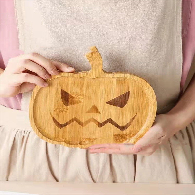 Pumpkin/Ghost Wooden Serving Plate