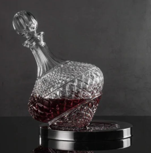 Crystal Rotary Decanter w/Lid & Base