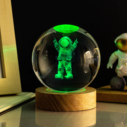 Crystal Ball Night Light: Milky Way, Solar System, Rain Cloud, Astronaut, Christmas, Whale, Heart, Jellyfish