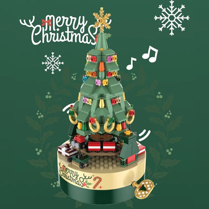 Interlocking Christmas Tree Block Spinning Music Box