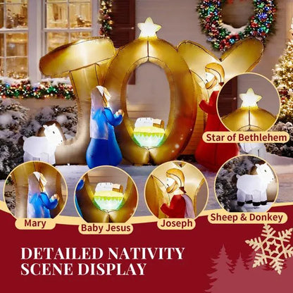 Joy Nativity Scene w/Built-in LED Lights Inflatable