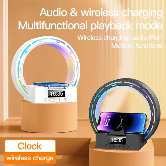 4 In 1 Wireless Bluetooth Speaker Wireless Charging Pad Bedside Lamp