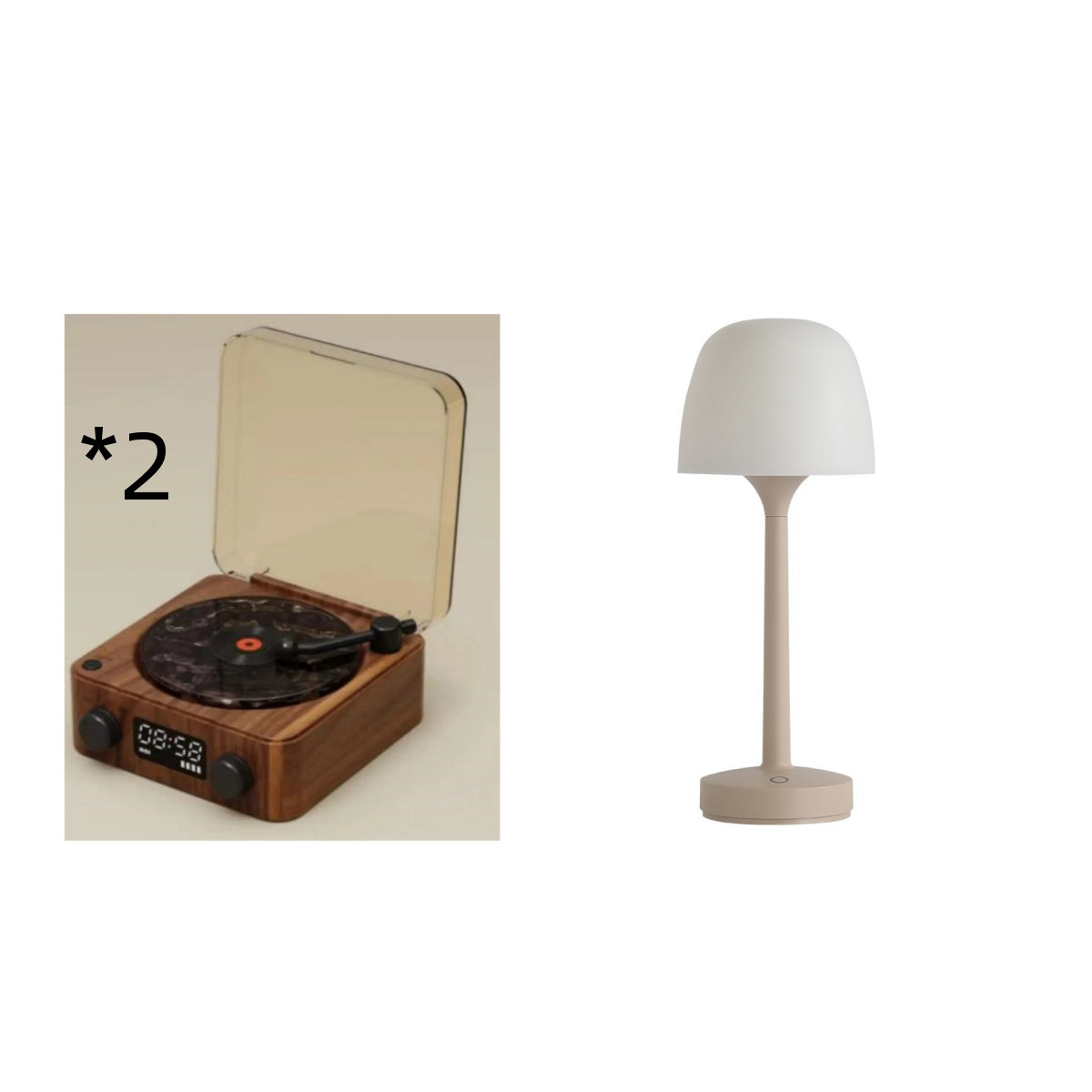 Retro Bluetooth Record Player Speaker with Rotating Water Ripple Light & White Noise Machine
