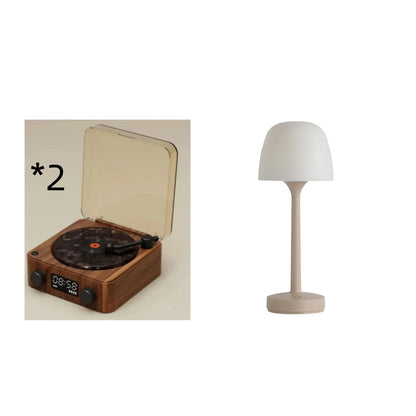 Retro Bluetooth Record Player Speaker with Rotating Water Ripple Light & White Noise Machine