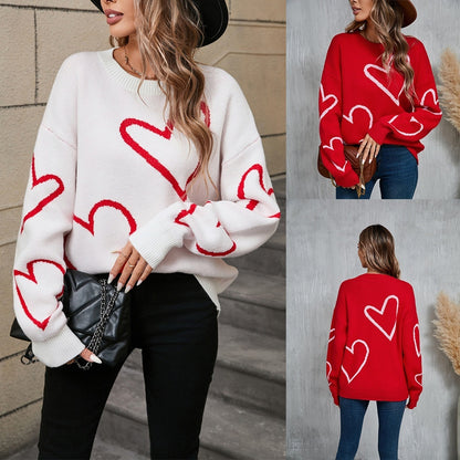 Adorable Hearts Pullover Sweater