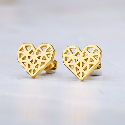 Geometric Heart-shaped Earrings