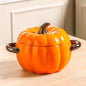 Pumpkin-shaped Ceramic Soup Bowl With Lid