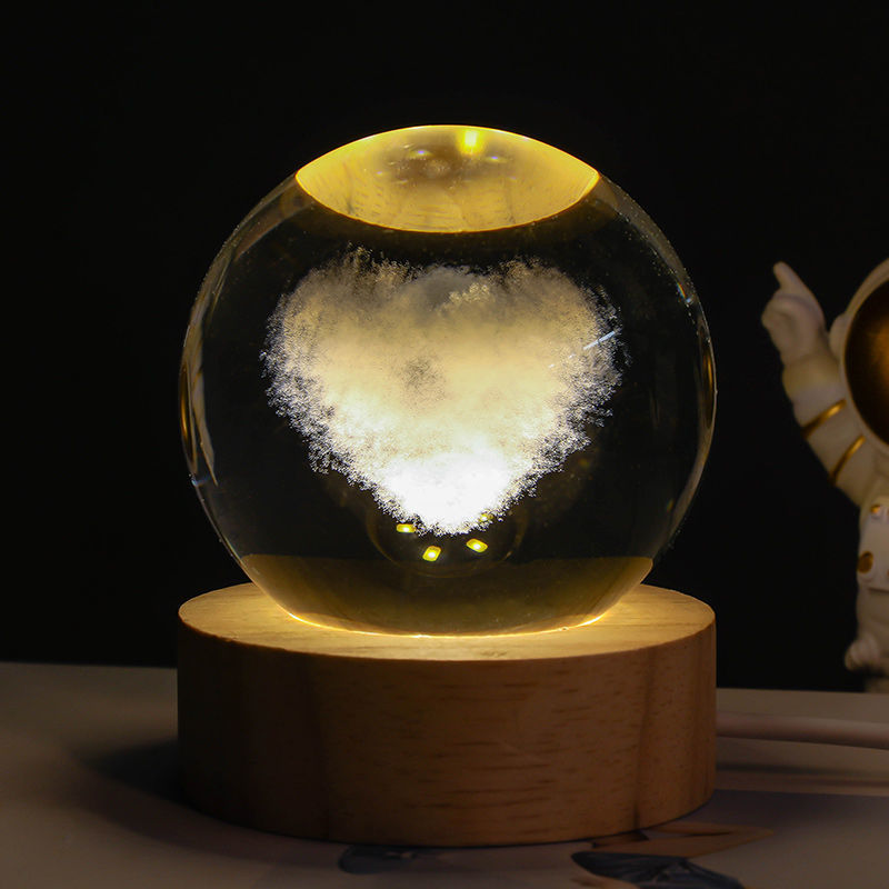 Luminous Starry Sky And Planets Moon Crystal Ball