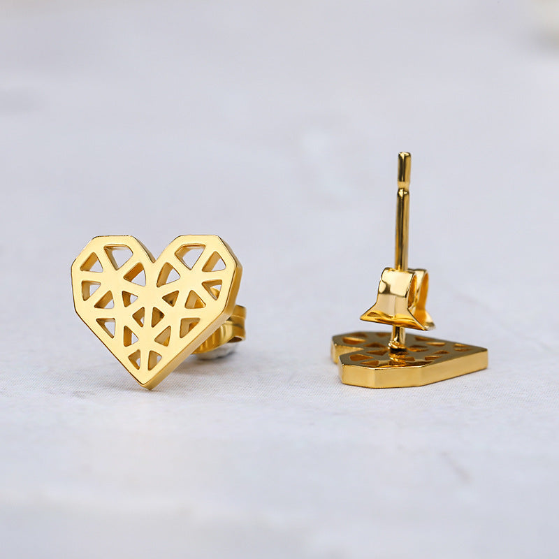 Geometric Heart-shaped Earrings