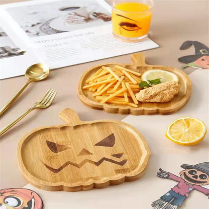 Pumpkin/Ghost Wooden Serving Plate