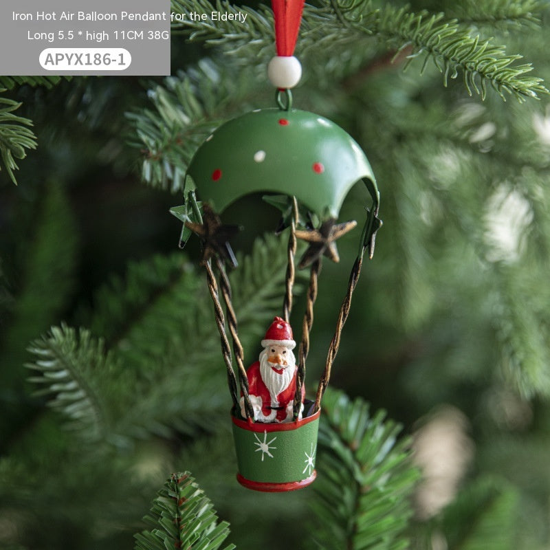 Adorable Metal Christmas Hot Air Balloon Ornaments