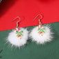 Winter Snowflake Fuzzy Hair Ball Earrings Variety