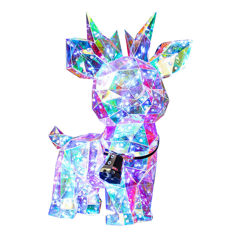 Colorful Iridescent LED Light Up Reindeer