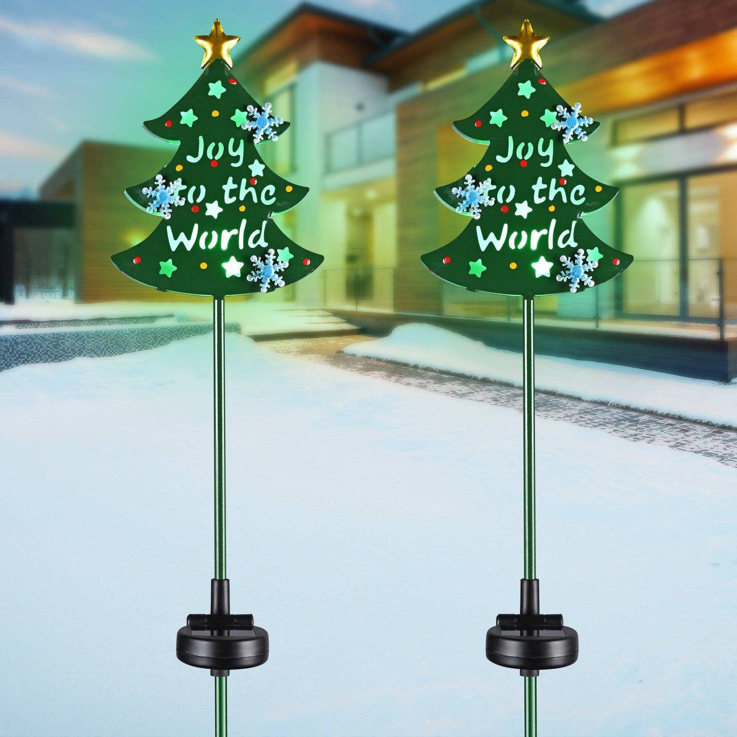 Metal Christmas Tree Solar Path Lights
