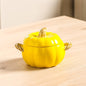 Pumpkin-shaped Ceramic Soup Bowl With Lid