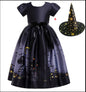 Halloween Cute Witch Dress Printed Mesh