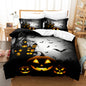 Halloween Duvet Cover Bedding Set – Spooky Printed Quilt Cover with Sheet & Pillowcases