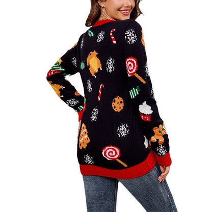 Christmas Tree Sweater w/Lights "All I Want For Chistmas Is Food"