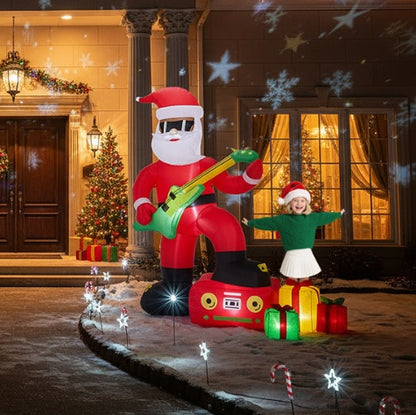 Christmas Rock Star Santa 7.5FT LED Inflatable